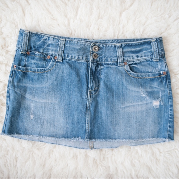 American Eagle Outfitters Dresses & Skirts - American Eagle Distressed Denim Mini Skirt